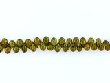 53 Count 4-6mm Olive Green Cubic Zirconia Faceted Briolettes