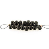 Graduated Black Cubic Zirconia Long Faceted Pears, 16 Count