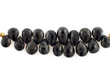 17 Count Graduated Black Cubic Zirconia Long Faceted Pears