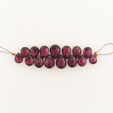  14 Count Graduated Plum Cubic Zirconia Faceted Long Pear 
