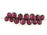14 Count Graduated Plum Cubic Zirconia Faceted Long Pear