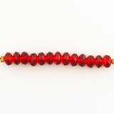 6mm Garnet Cubic Zirconia Faceted Rondelles, 13 Count