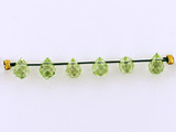 6 Count 7x5mm Apple Green Cubic Zirconia  Faceted Briolettes