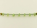  5x3mm Apple Green Cubic Zirconia  Faceted Briolettes, 7 Count 