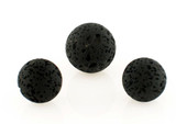  20-25mm Black Lava Rock Round Set, 3 Count 