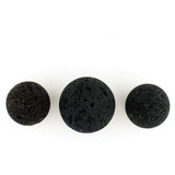 20-25mm Black Lava Rock Round Set, 3 Count 