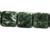  12mm Seraphinite Polished Squares, 11 Count 