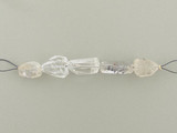 Assorted Sizes Clear Quartz with Fluorite Simple Cut Nuggets, 5 Count