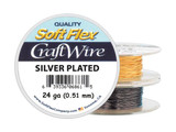 Craft Wire Soft Flex Craft Wire Silver Plated - 24ga/.511mm - 45 ft/15 yd/14 m 