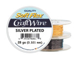 Soft Flex Craft Wire Silver Plated - 28ga/.321mm - 45 ft/15 yd/14 m