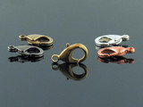  12mm Brass, Copper, Gold Plated, Gun Metal Plated and Silver Plated Lobster Claw Clasp 