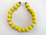 12mm Lemon Yellow Ceramic Rounds, Approx. 20 Beads