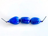 Soft Flex Assorted Sizes Blue Lapis Lazuli Polished Nuggets, 3 Count
