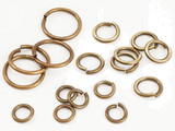 Assorted Sizes Natural Brass Open Jump Rings, 1 Count