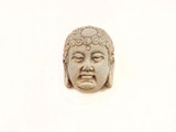 Soft Flex 20x24x10mm Matte Gray High Fire Ceramic Buddha Head, 1 Count (Closeout)