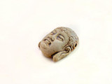 Soft Flex 20x24x10mm Matte Gray High Fire Ceramic Buddha Head, 1 Count (Closeout) 