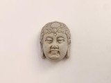 Soft Flex 20x24x10mm Matte Gray High Fire Ceramic Buddha Head, 1 Count (Closeout) 