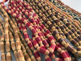 15x7mm Assorted Colors Japanese Bamboo Striped Barrel Beads