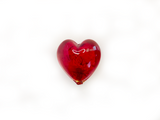 14x14mm Red with Gold Lining Glass Heart Bead, 1 Count