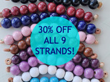 10mm Assorted Colors Ceramic Round Beads Bundle (9 Strands)