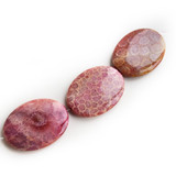 40x30mm Pink Fossil Coral Agate Ovals, 3 Count