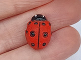 19x14mm Ceramic Ladybug Bead, 1 Count