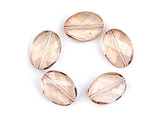 13x18mm Peach Glass Crystal Twisted Ovals, 5 Count