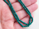 3mm Matte Green Malachite Style Bicones, 122 Count