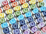 Soft Flex 19x12mm Assorted Colors Candy Swirl Ceramic Beads, 6 Count 