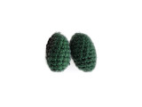 Soft Flex 21x31mm Vintage Green Crocheted Sweater Beads, 2 Count 