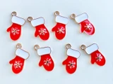 Soft Flex 19x10mm Sweet and Petite Mitten Holiday Charms for DIY Christmas Decorations and Jewelry, 8 Count