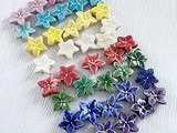 Soft Flex 13x14mm Assorted Colors Ceramic Iris Flower Beads, 5 Count 