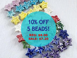 Soft Flex 13x14mm Assorted Colors Ceramic Iris Flower Beads, 5 Count 