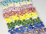 Soft Flex 15x16mm Assorted Colors Ceramic Hydrangea Flower Beads, 5 Count 