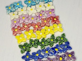 Soft Flex 15x16mm Assorted Colors Ceramic Hydrangea Flower Beads, 5 Count 