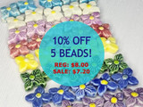 Soft Flex 15x16mm Assorted Colors Ceramic Hydrangea Flower Beads, 5 Count 