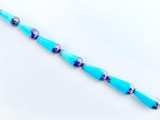 Soft Flex 20x9mm Aqua Bronze Czech Glass Fire Polished Drop Beads, 5.5" Strand (Closeout) 