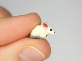 Soft Flex 13x8mm White Mouse Ceramic Teeny Tiny Bead, 1 Count 