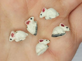 Soft Flex 13x8mm White Mouse Ceramic Teeny Tiny Bead, 1 Count 