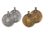 TierraCast 26x32mm Antique Gold Plated Eight Signs Pendant, 1 Count (Closeout)