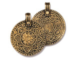 TierraCast 26x32mm Antique Gold Plated Eight Signs Pendant, 1 Count (Closeout)