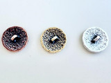 TierraCast 15mm Assorted Metals Vignette Button, 1 Count 