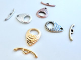 24x22mm Assorted Metals Hammertone Ellipse Clasp Set, 1 Count