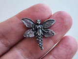 23x21mm Pewter Fairy Button, 1 Count