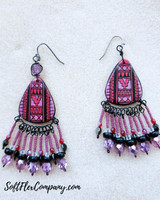 Soft Flex 23x30mm Blue, Black, and Gray Ceramic Pendant or Earring Drops, 1 Pair (Closeout)