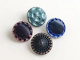 Soft Flex 18x18mm Assorted Colors Vintage Czech Glass Buttons, 1 Count