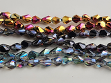 7x6mm Assorted Colors Small Fancy Cut Glass Crystal Blossom Beads, 72 Count