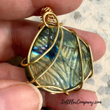 55x37mm Large Mystery Cut, Shape, and Color Labradorite Cabochon, 1 Count