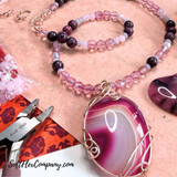 Soft Flex 56x47mm Medium Mystery Cut, Shape, and Color Kind Heart Agate Pendant, 1 Count 