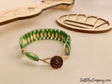 15x7mm Green Japanese Bamboo Table Cut Barrel Beads, 20 Count (Closeout)